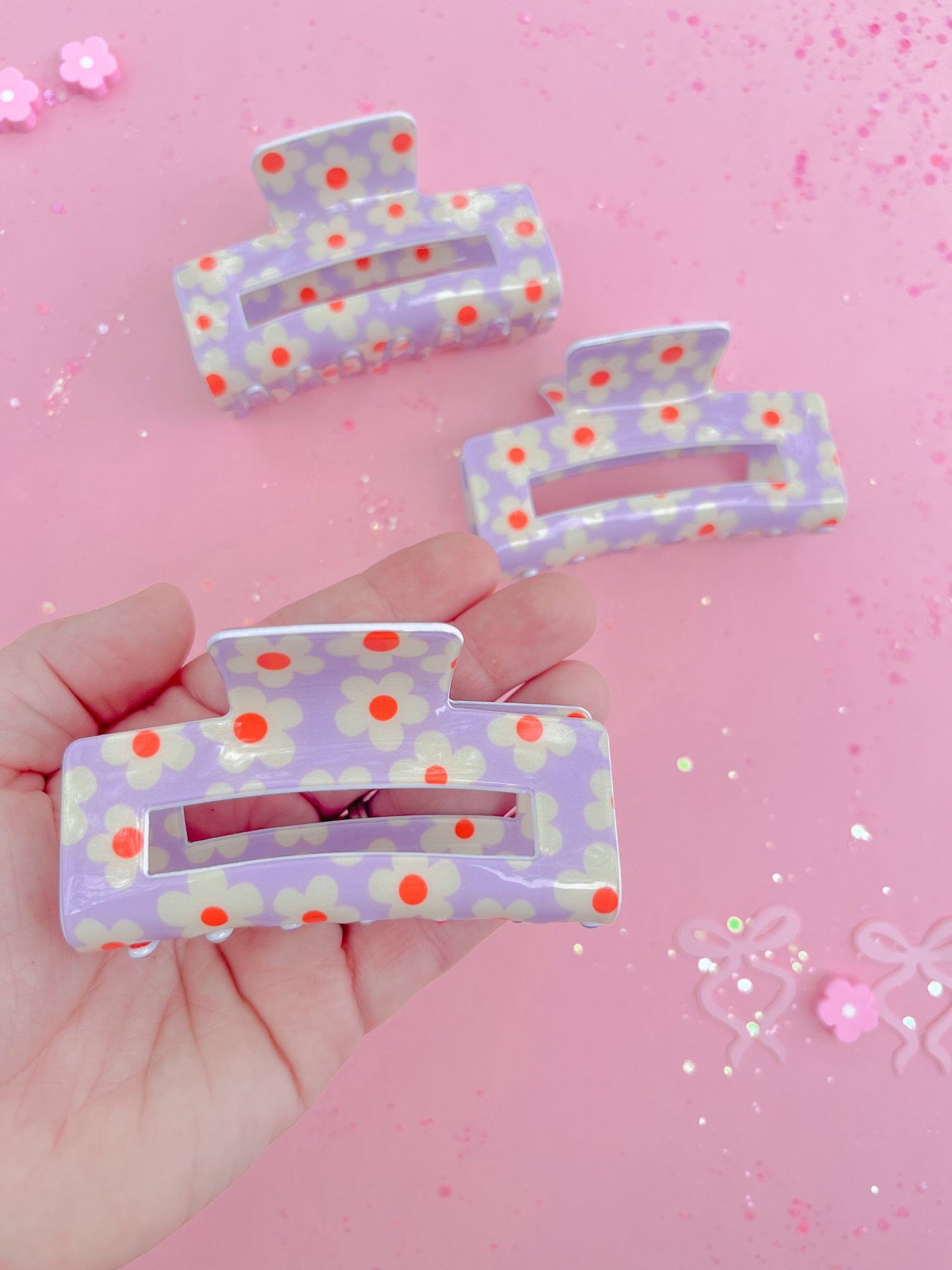 Lilac Daisy Claw Clip