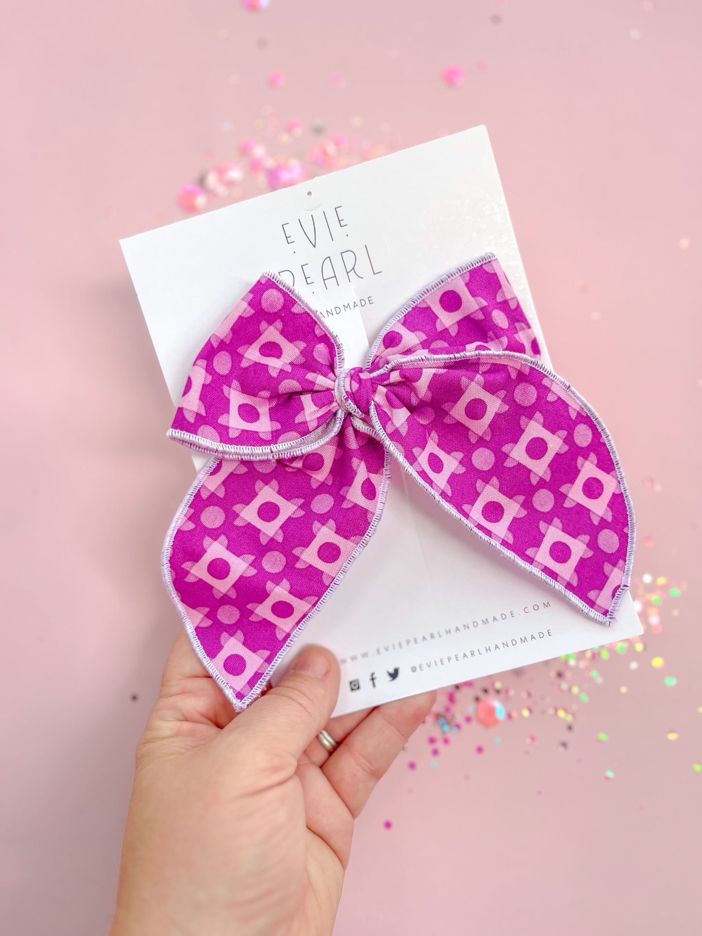 Oversized Purple Quilt Bow