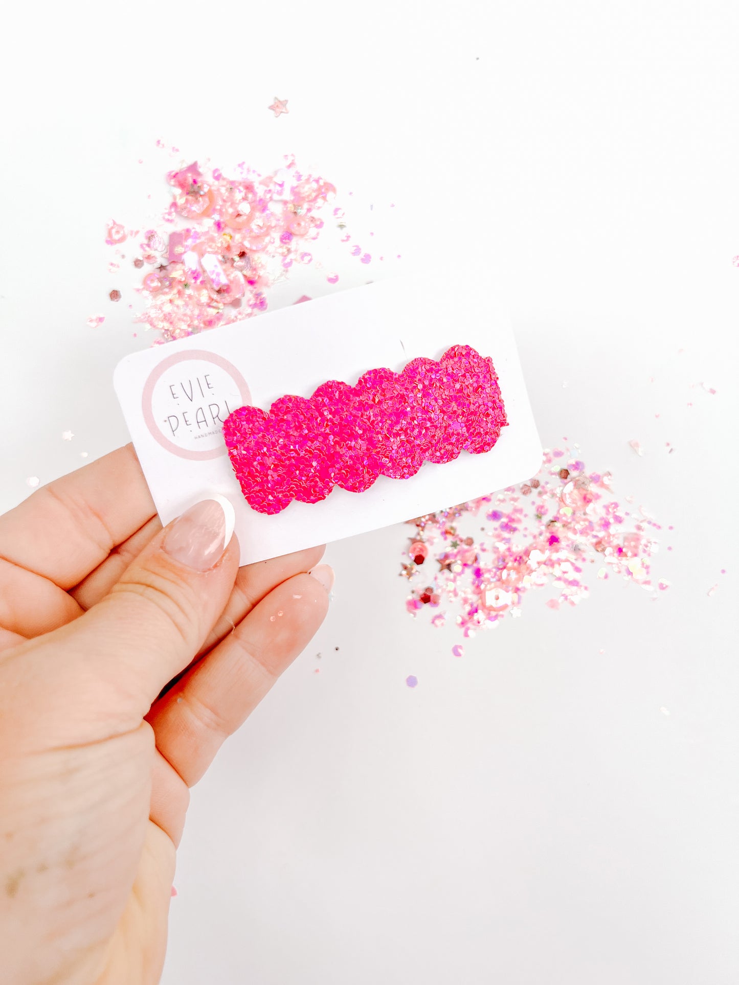 Pink Glitter Single Snap Clip