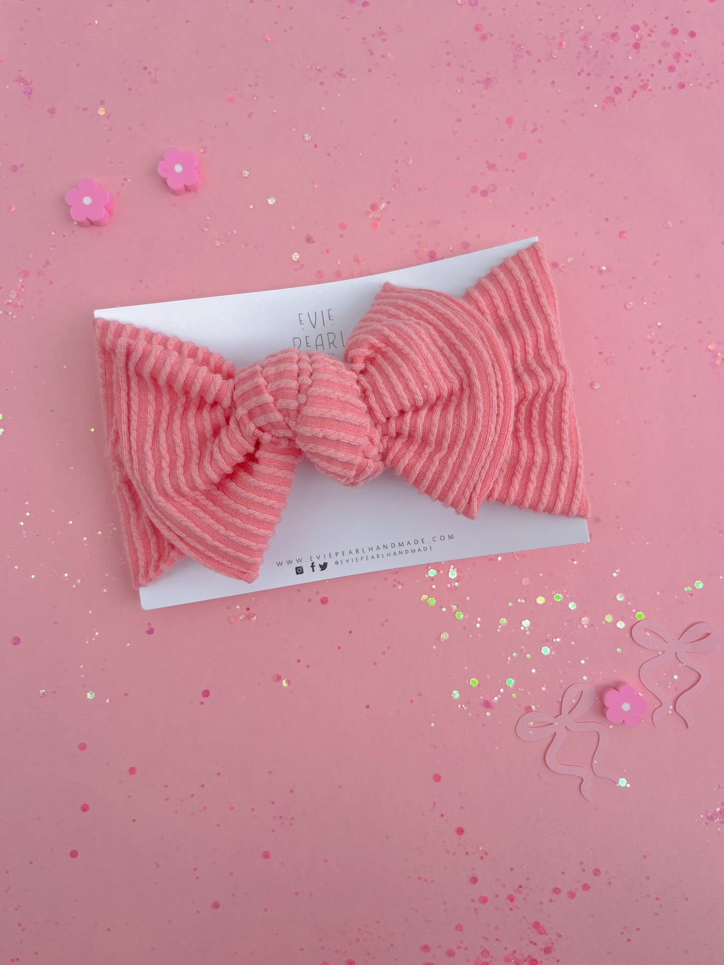 Sunkist Coral Baby Bow Turban