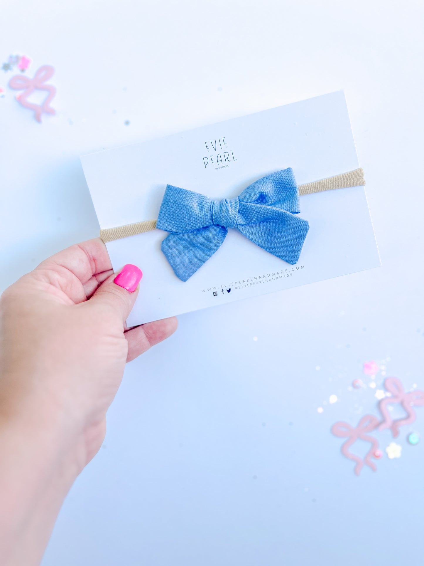 Blue Mini Pinwheel Bow