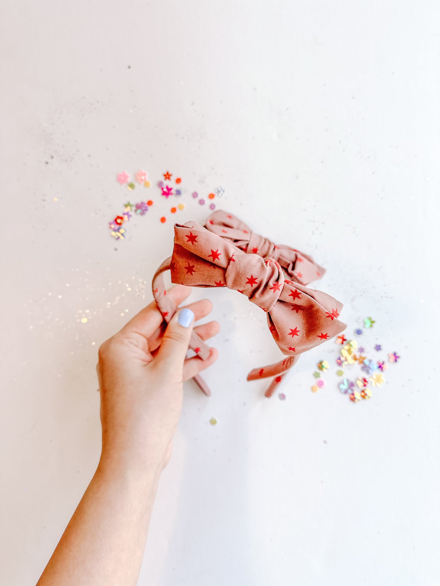 Red Stars Bow Headband