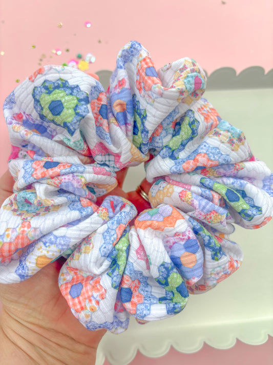 Heirloom Daisy Patchwork Oversized Scrunchy