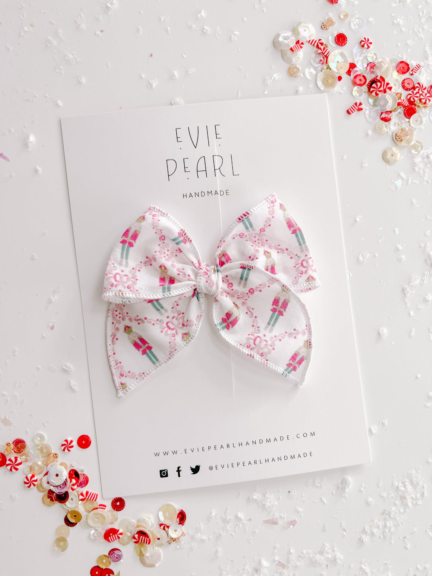 White Nutcracker Bow
