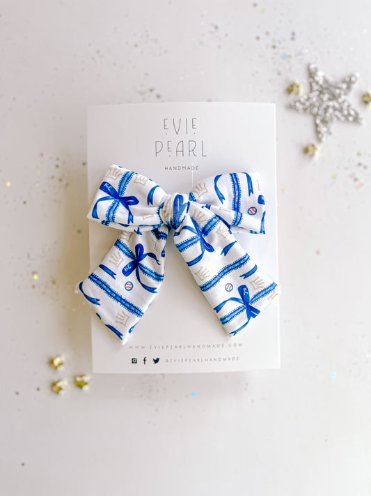 Large Blue Bow KC Bow