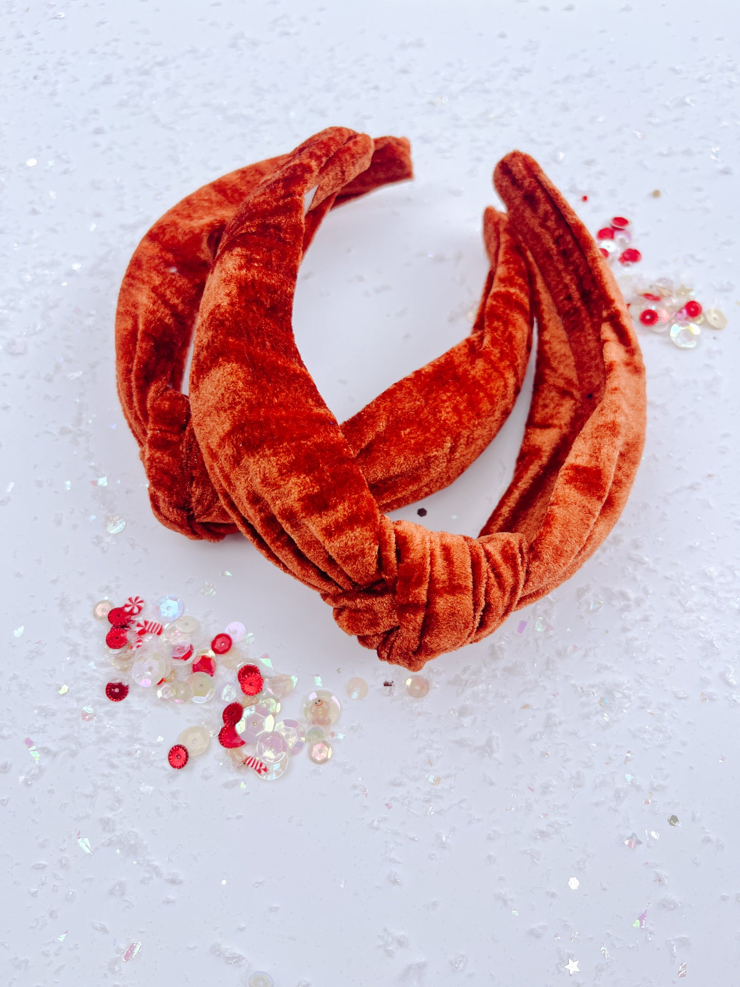 Pumpkin Spice Velvet Luxe Knotted Headband for Girls & Women