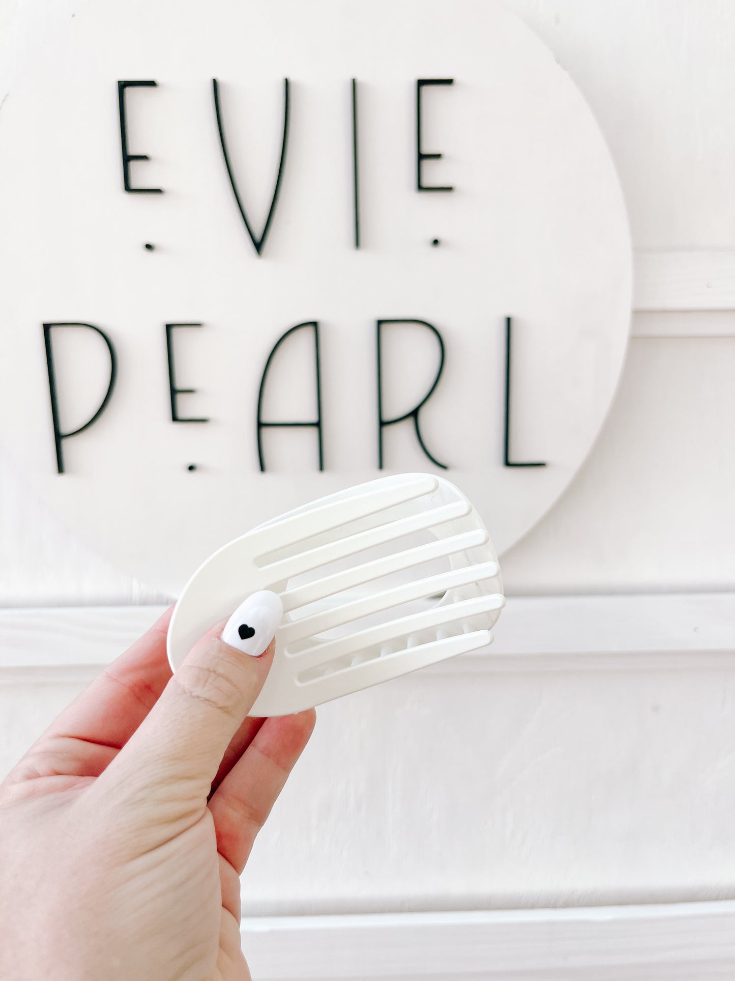 White Flat Claw Clip