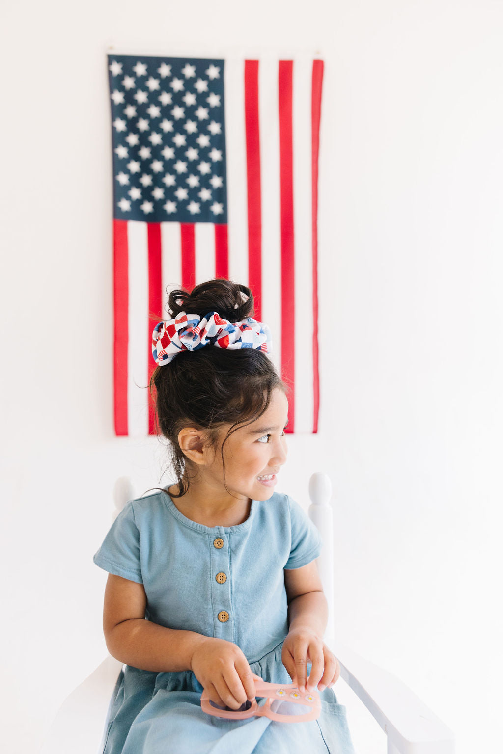 USA Checkered Regular Scrunchy