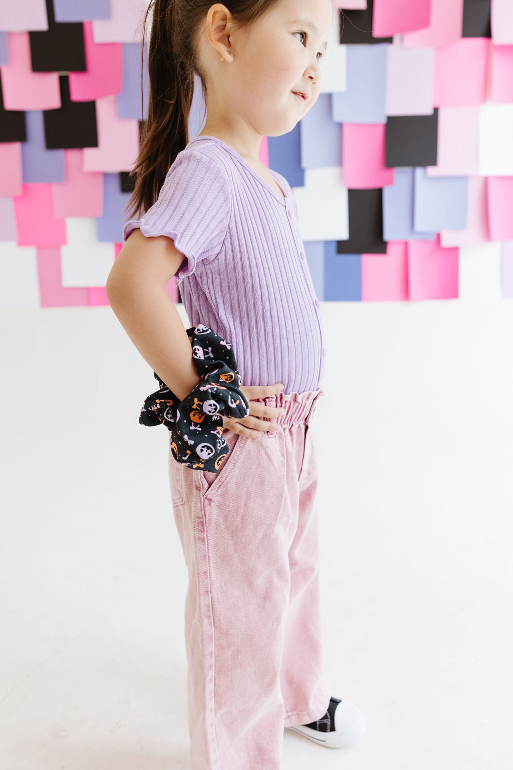Black|Pumpkin Bow Buckets Oversized Scrunchie