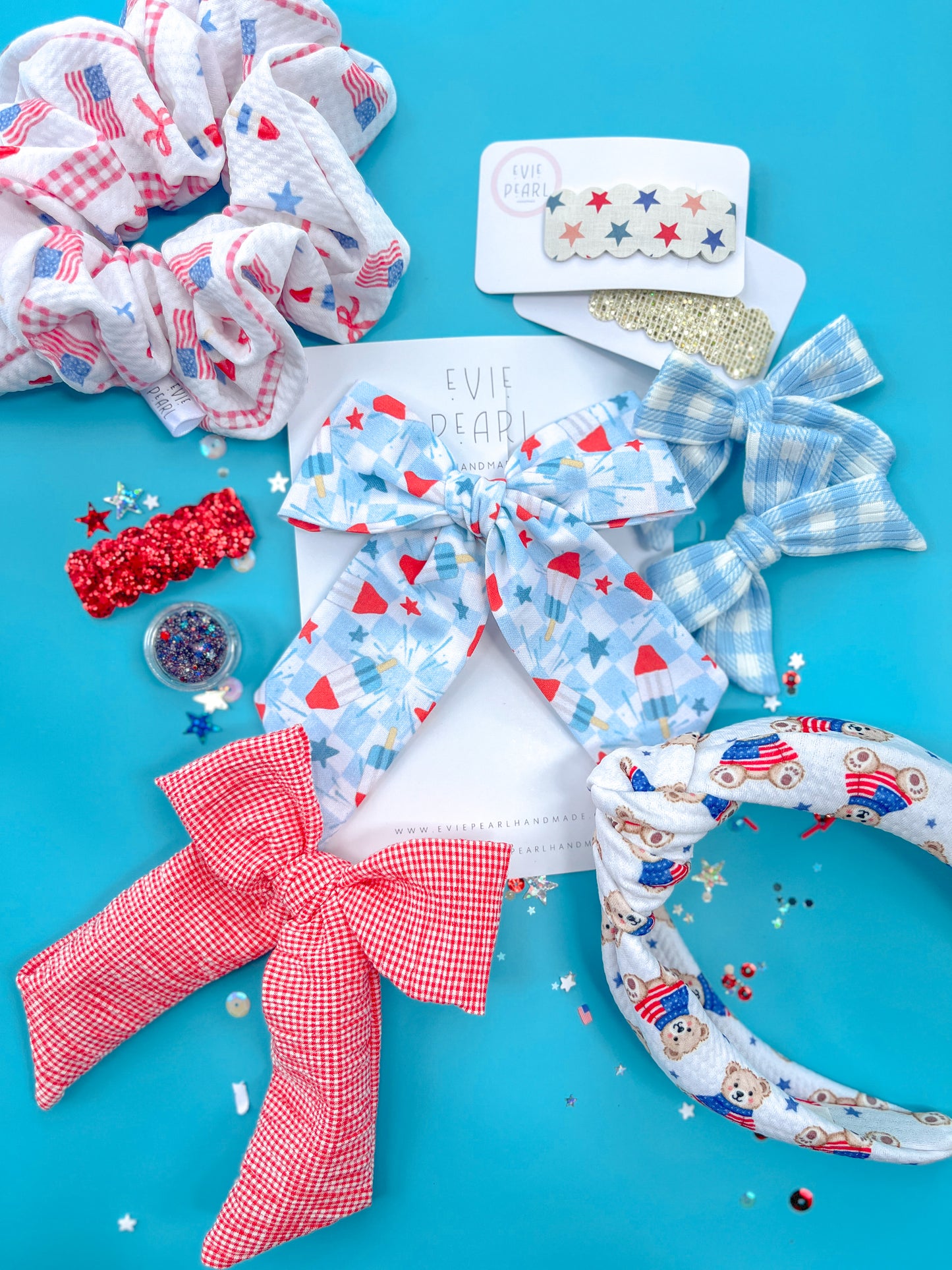 Red Gingham Crinkle XL Pinwheel Bow