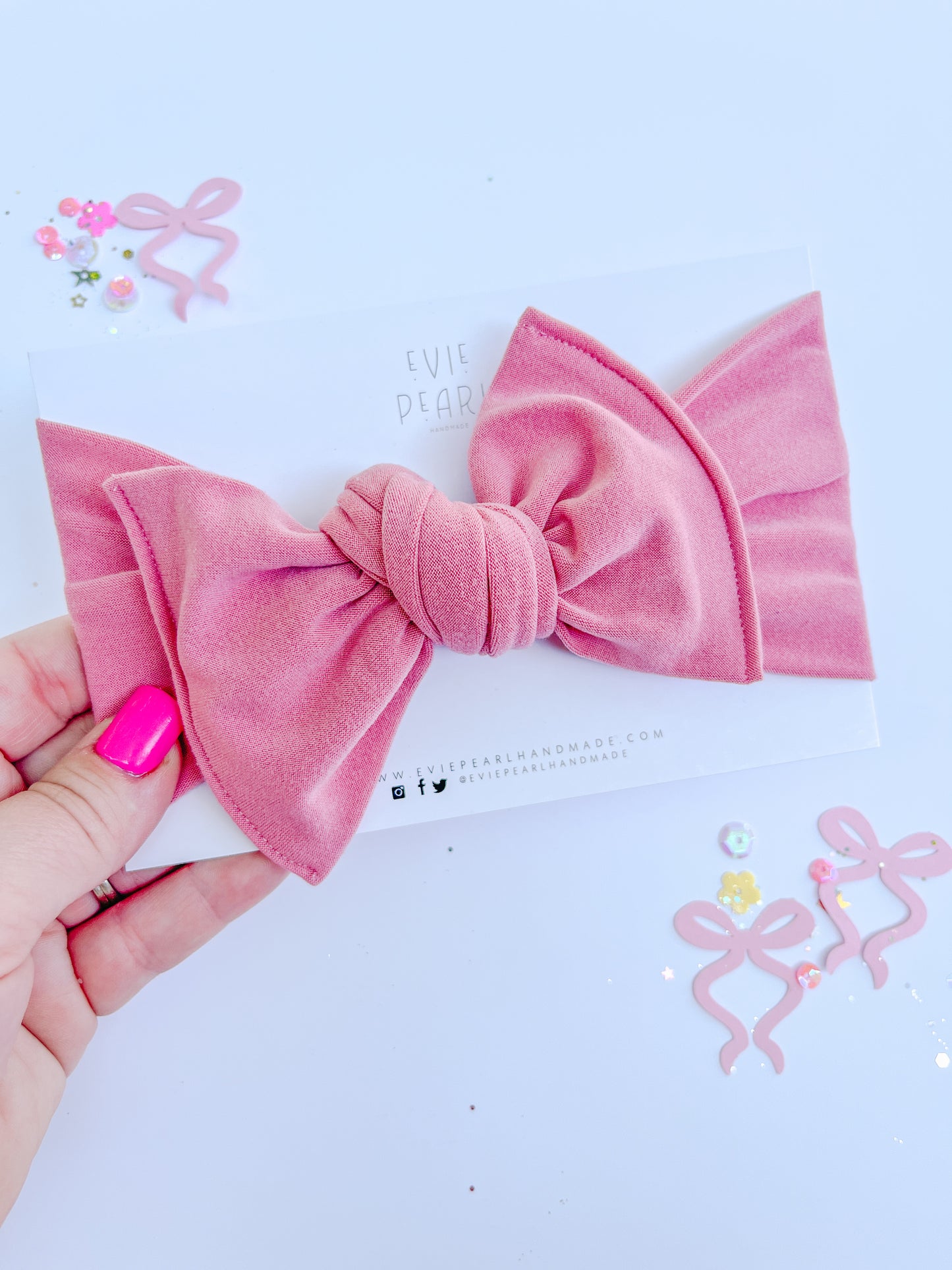 Pink Solid Baby Bow Turban