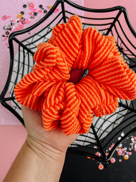Orange Ribbed Oversized Scrunchy