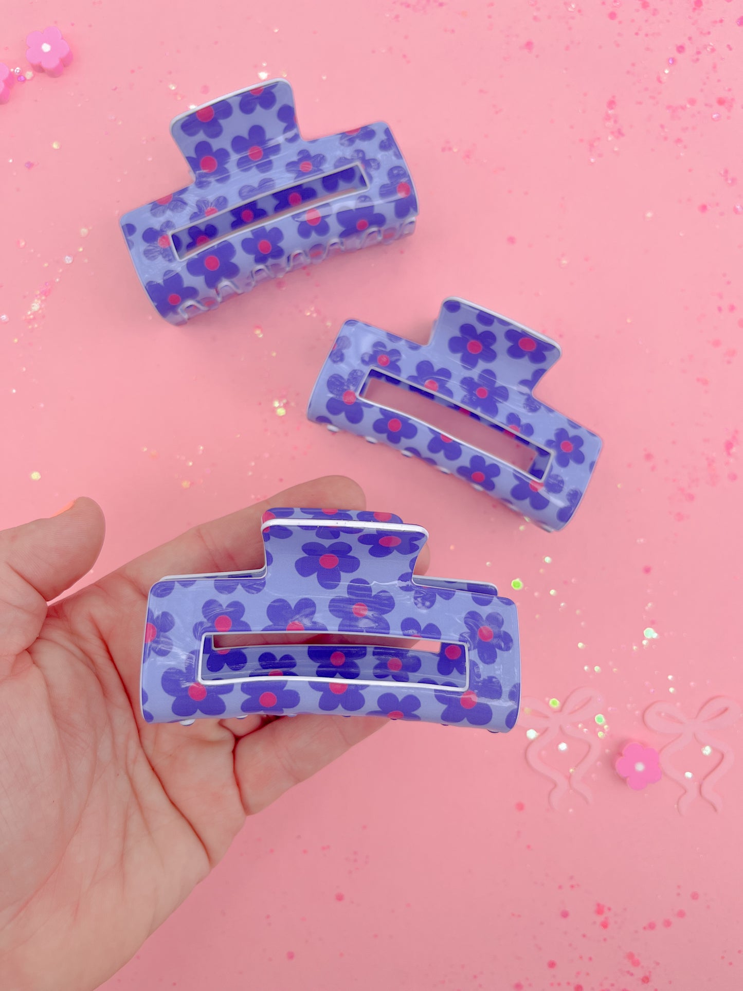 Purple Daisy Claw Clip