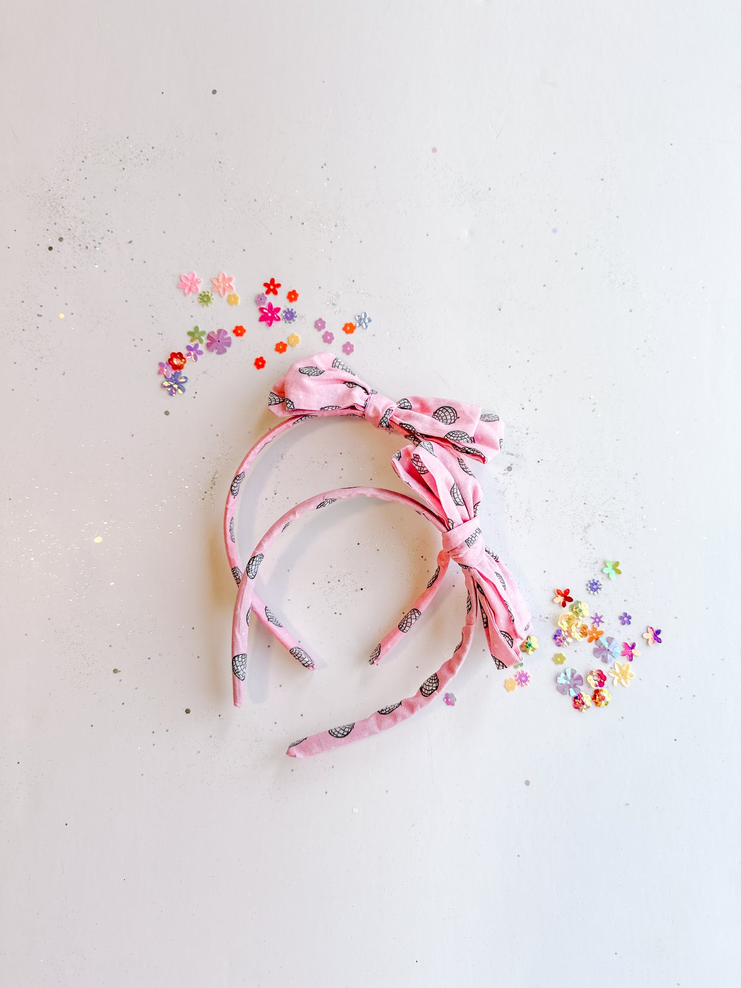Pink Disco Bow Headband