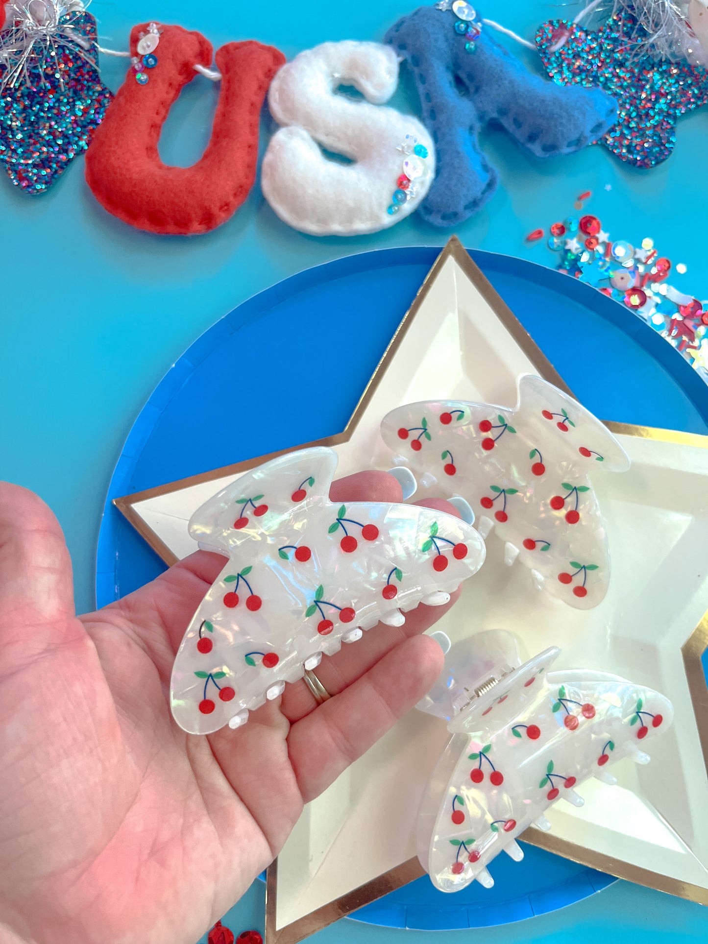 Cherry Medium Claw Clip