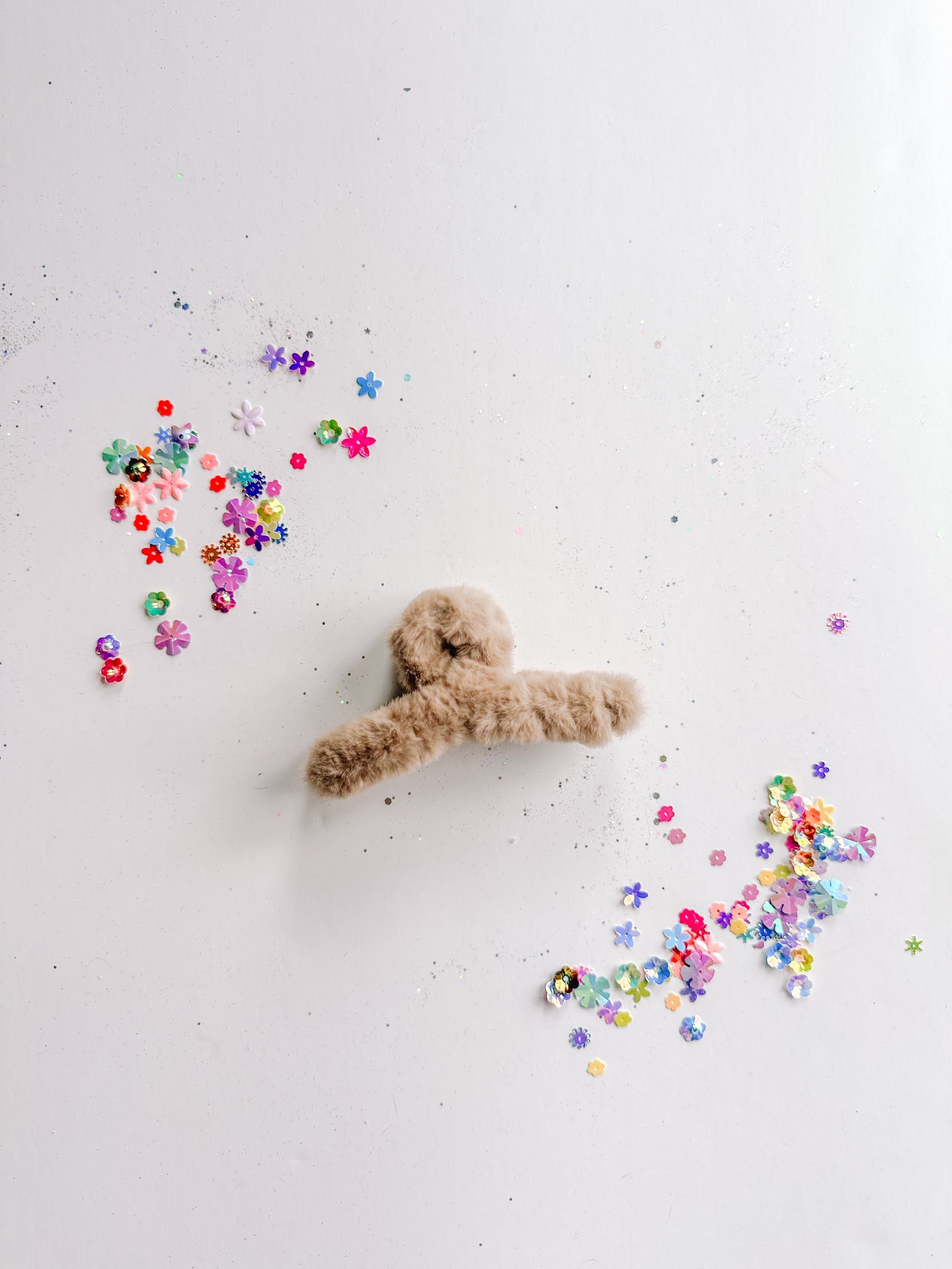 Fuzzy Latte Claw Clip
