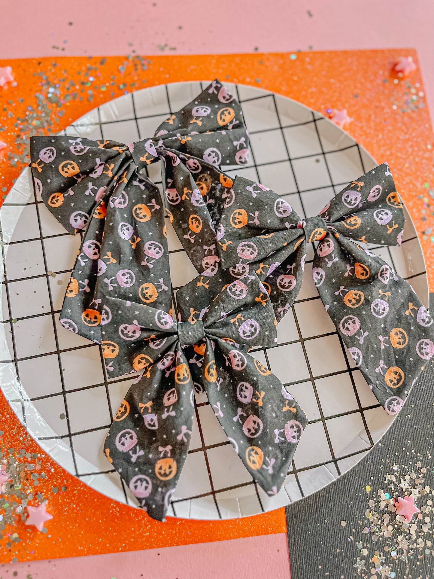 Black|Pumpkin Bow Bucket Sailor Bow