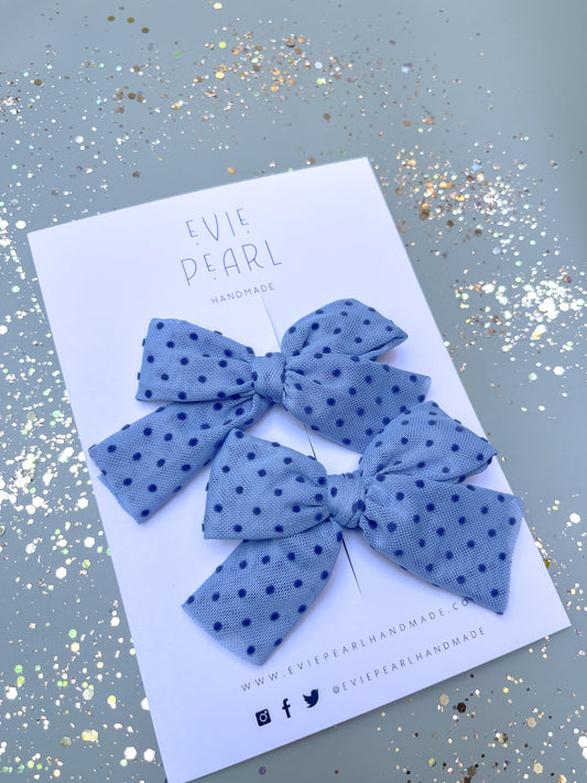 Blue Polka Dot Pigtails