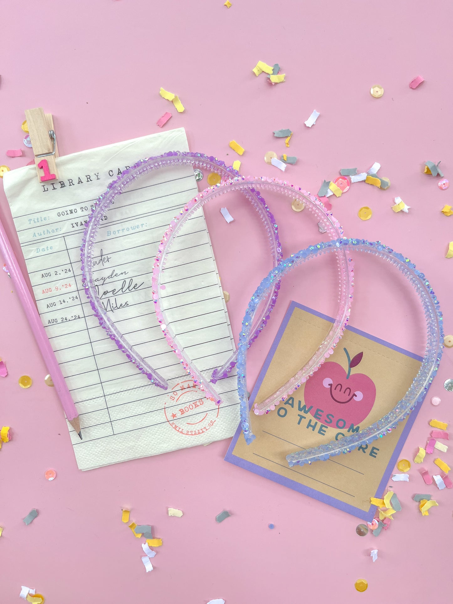 Glitter Headband with Teeth Grippers