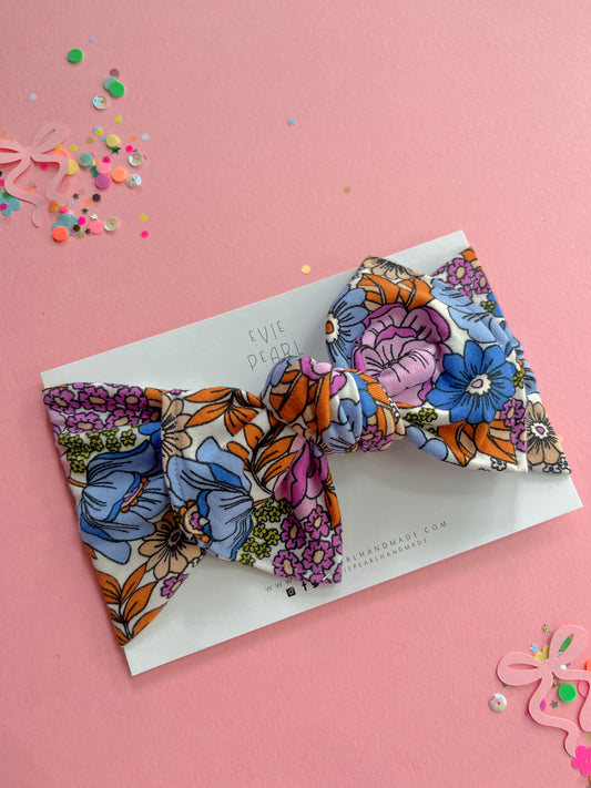 Floral Knit Baby Bow Turban