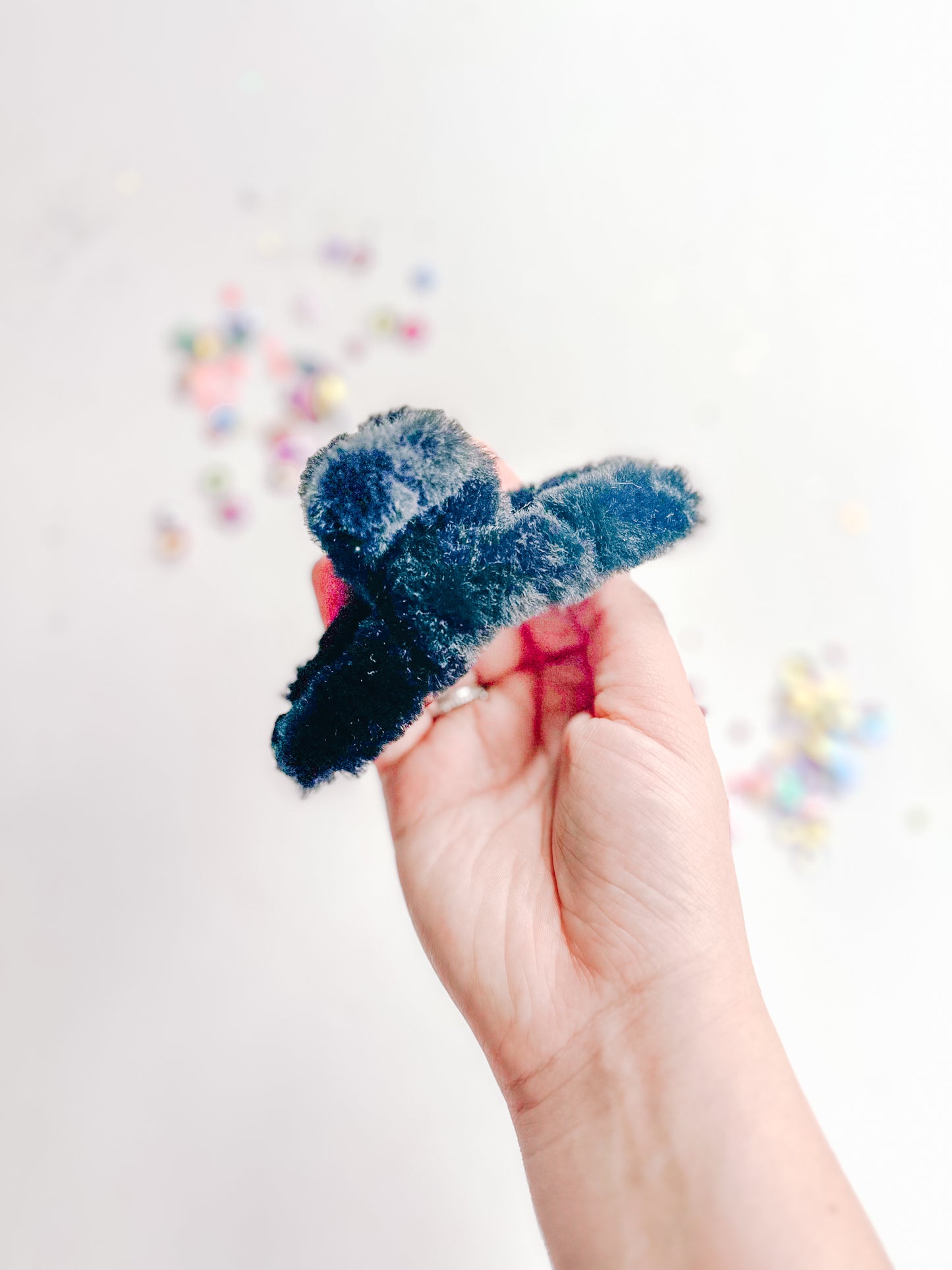 Black Fuzzy Claw Clip