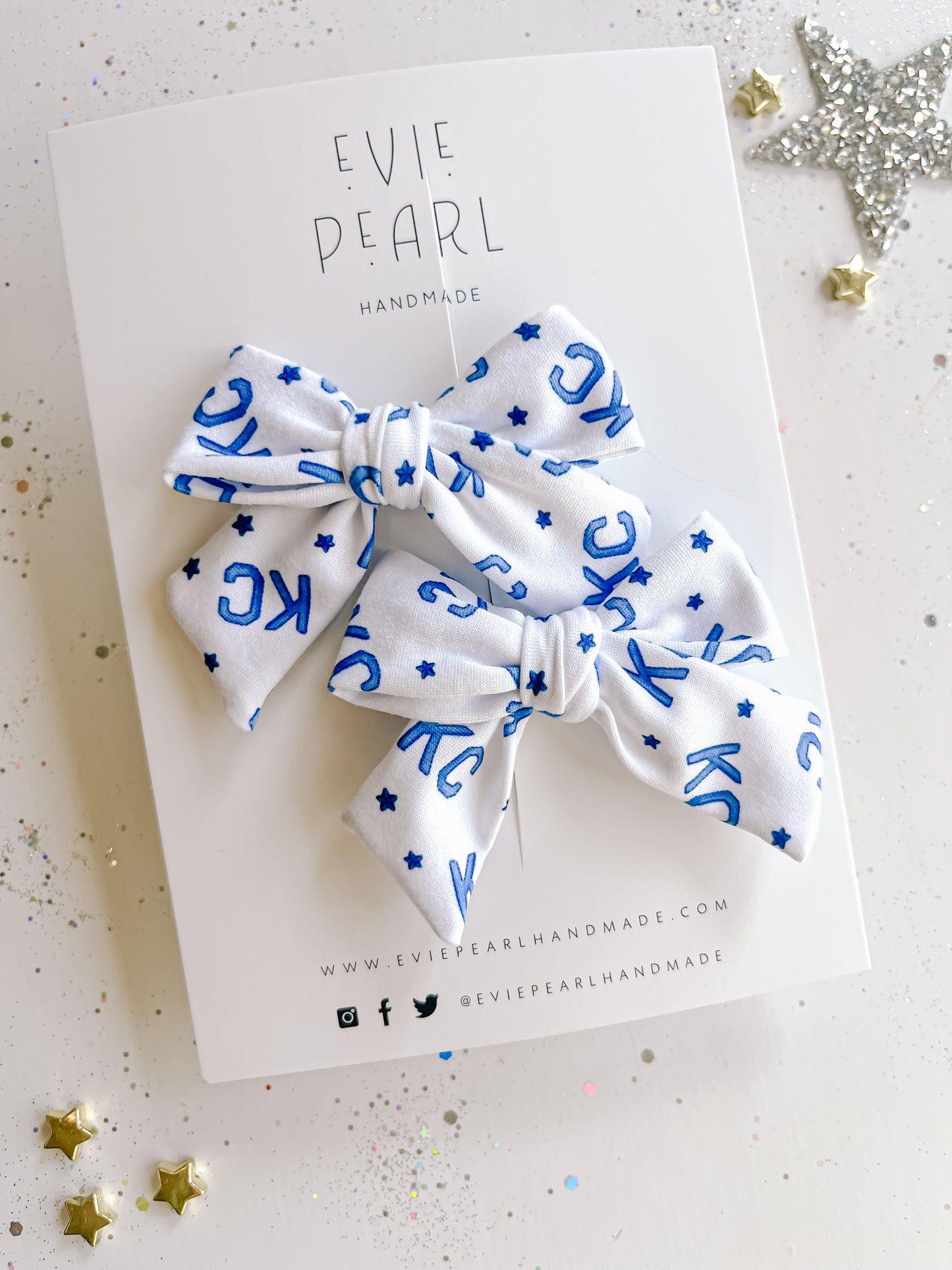 Navy KC Sporting Small Pinwheel Pigtail Bows