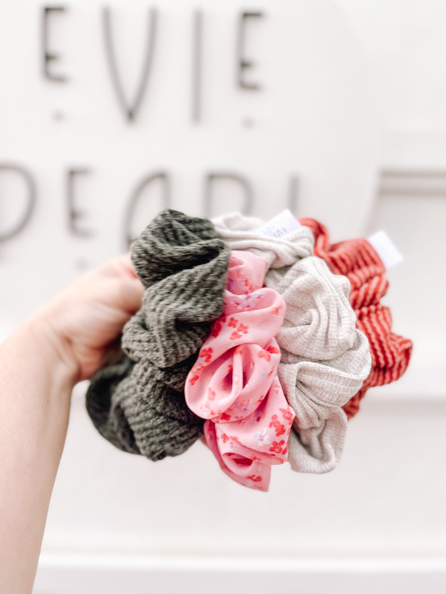 Rust Ribbed Knit Oversized Scrunchy for girls & women