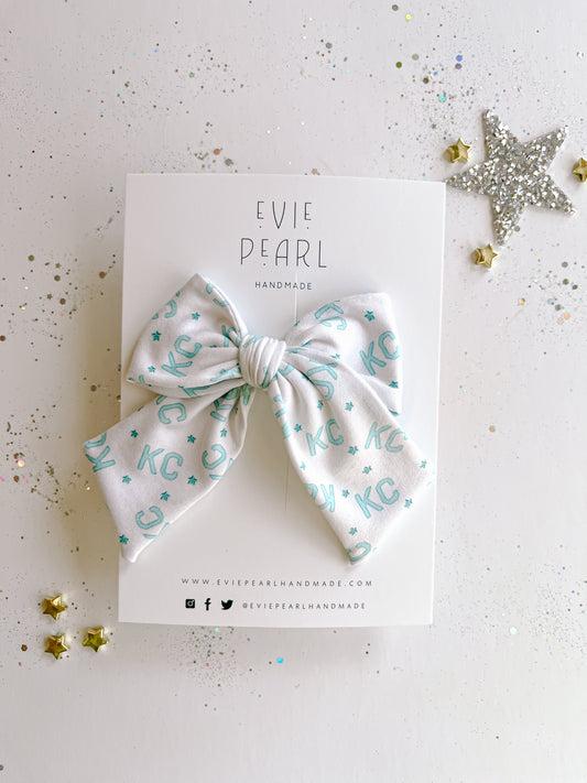 Large Teal KC Current Pinwheel Bow