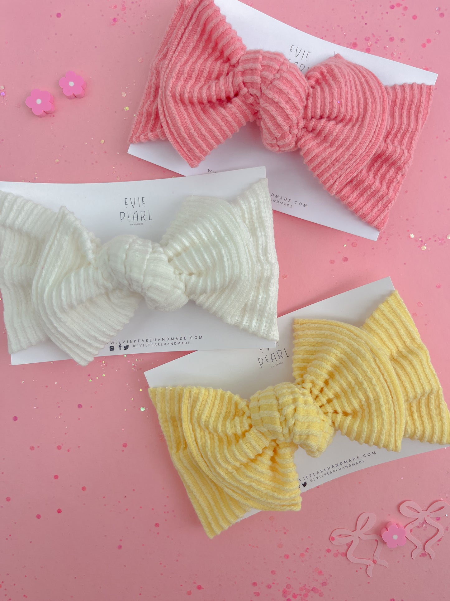 Crisp White Baby Bow Turban