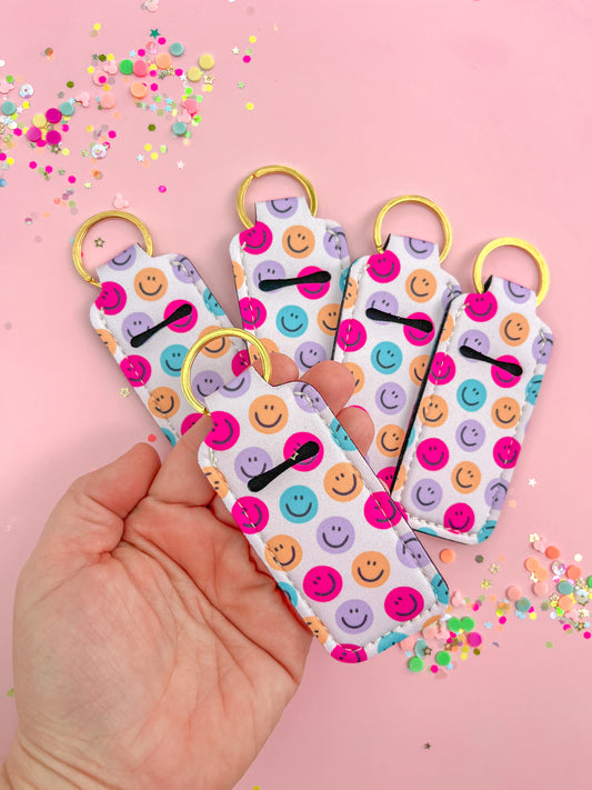 Smiley Chapstick Keychain