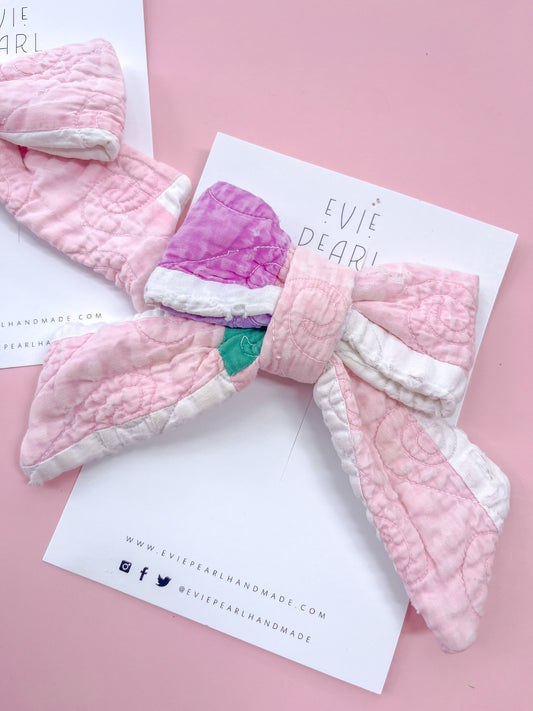 Pinks Quilted Medium Sailor Hair Bow