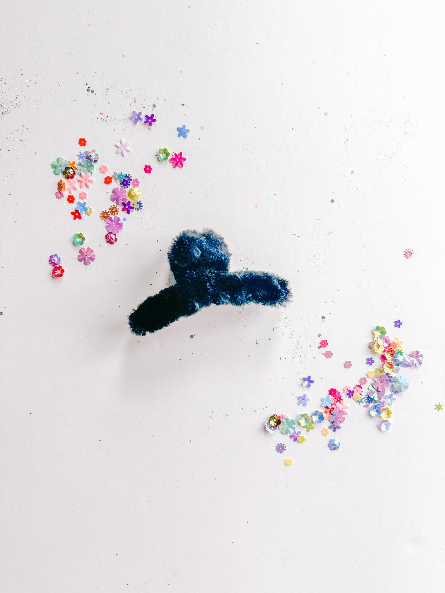 Black Fuzzy Claw Clip