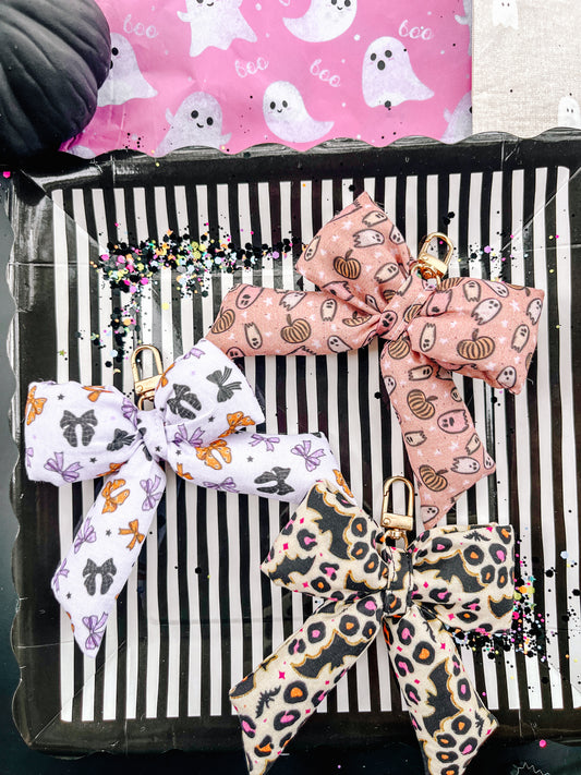 Spooky cute Halloween Puffy Bow Keychains