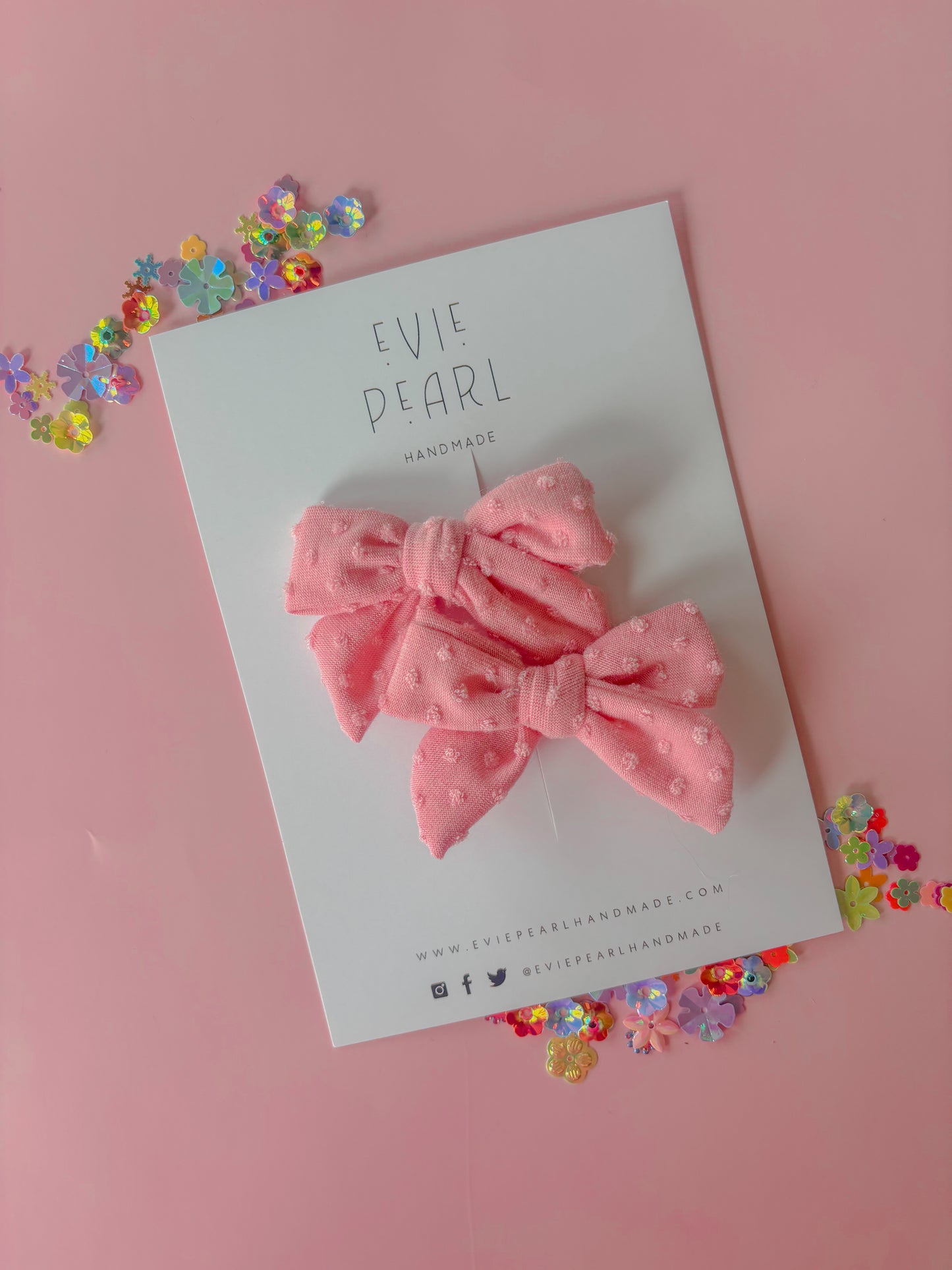 Pink Swiss Dot Pigtails