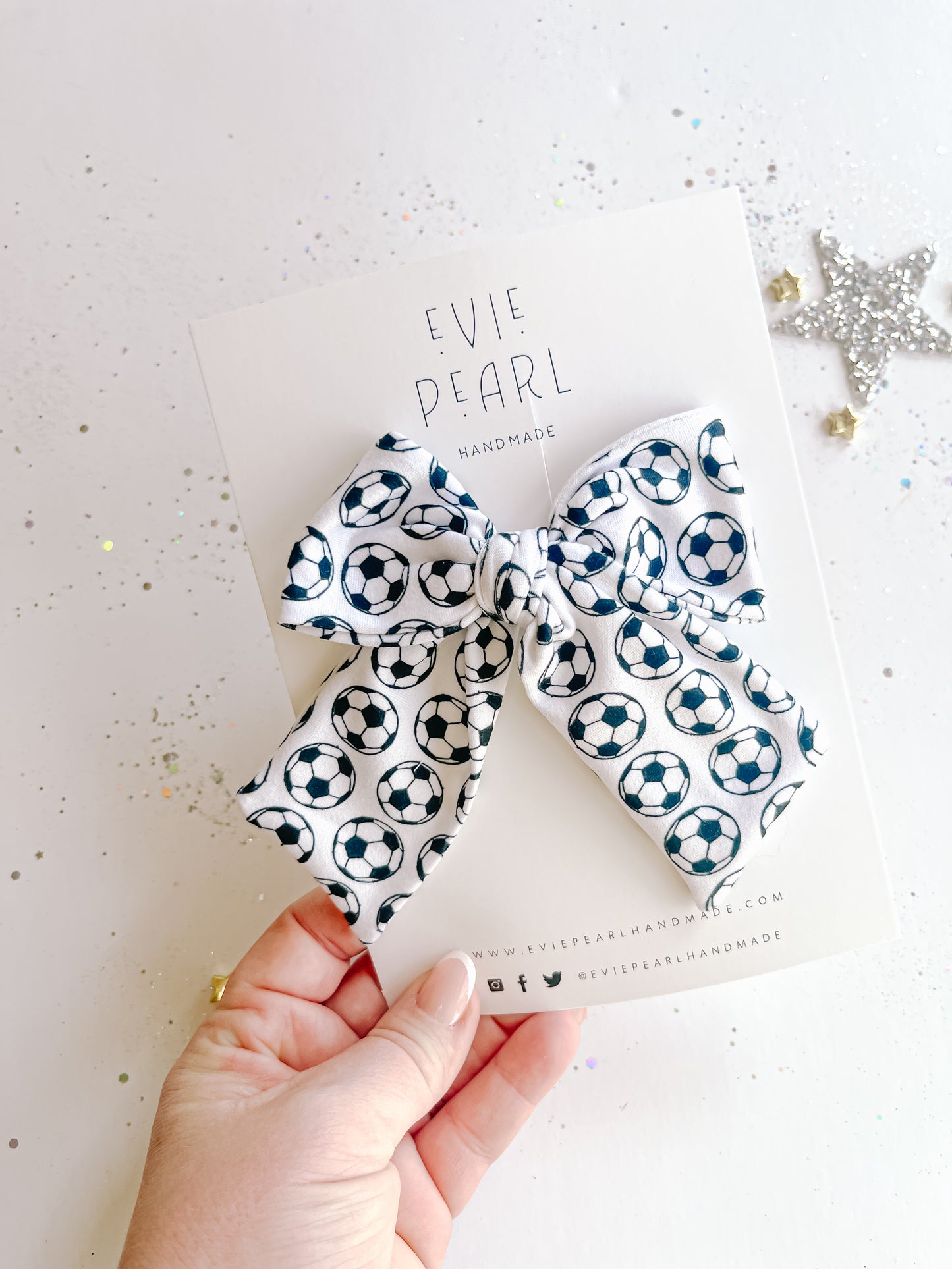 Large Soccer Pinwheel Bow