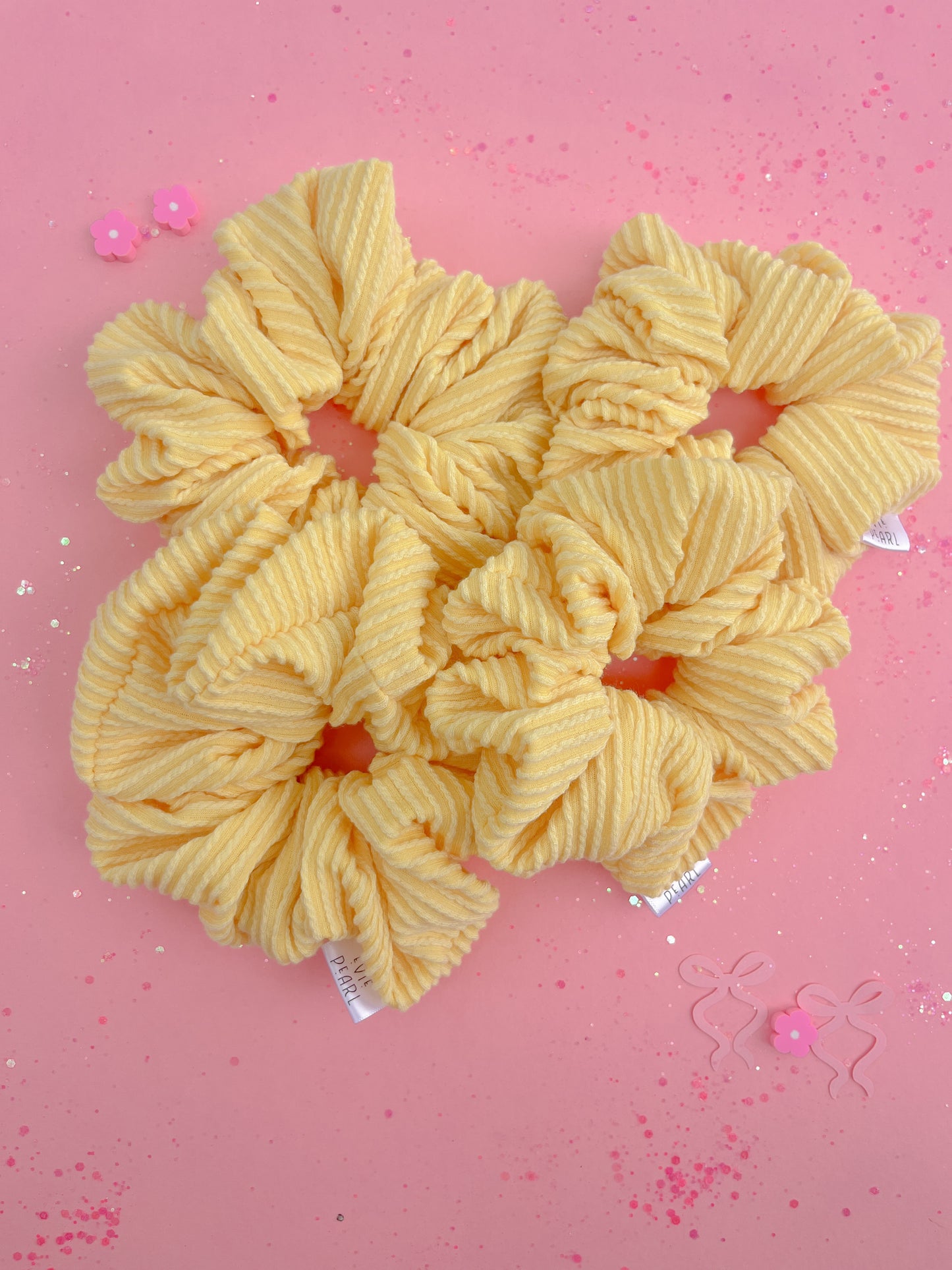 Butter Yellow Ribbed Scrunchy