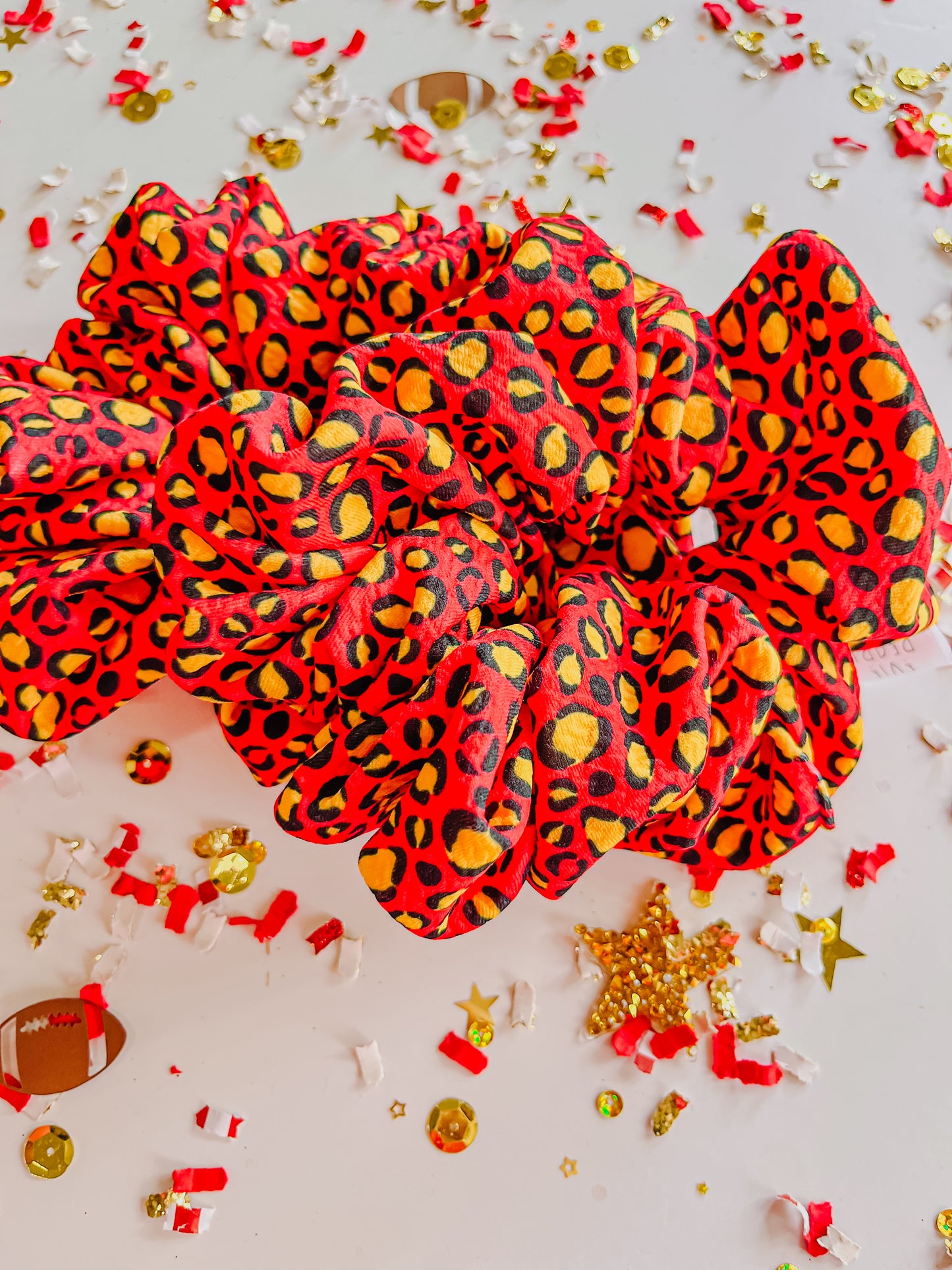 Red Gold Leopard Oversized Scrunchy R2S