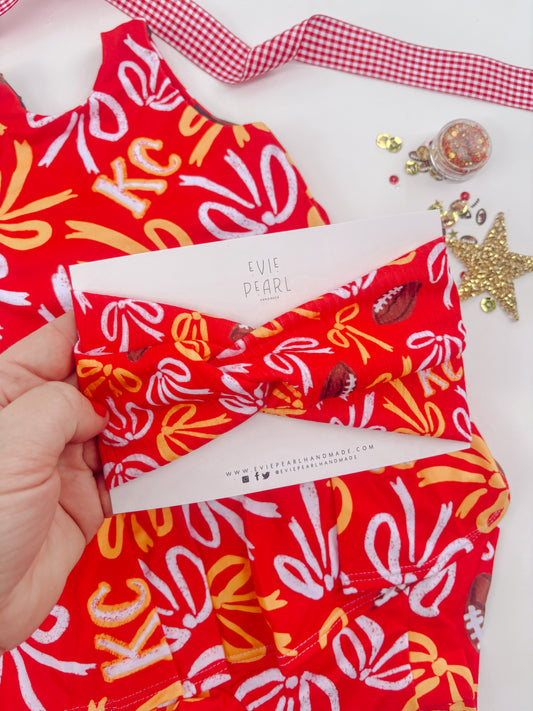 Red Bows KC Twisted Turban