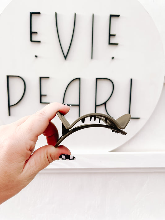 Brown Flat Medium Claw Clip