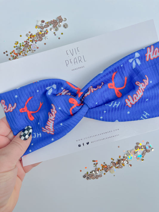 KU RockChalk Jayhawk Twisted Turban for Girls & Women