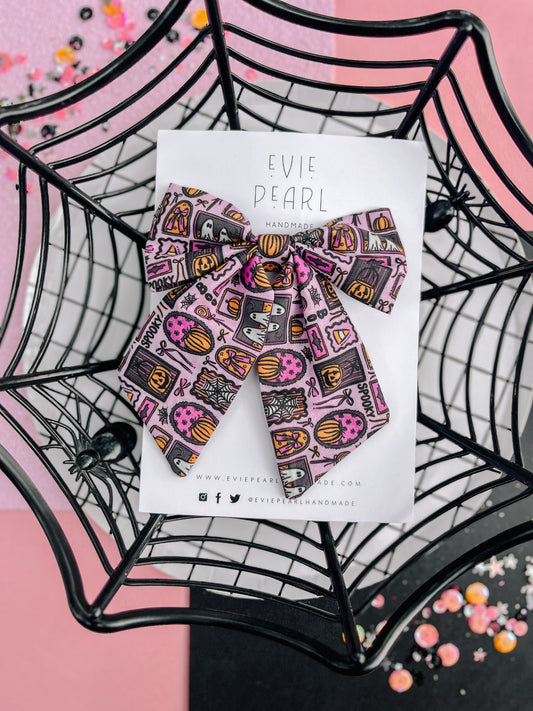 Ghost Pumpkin Frames Medium Sailor Bow