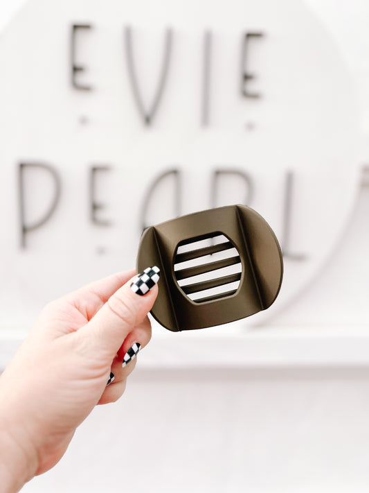 Brown Flat Medium Claw Clip