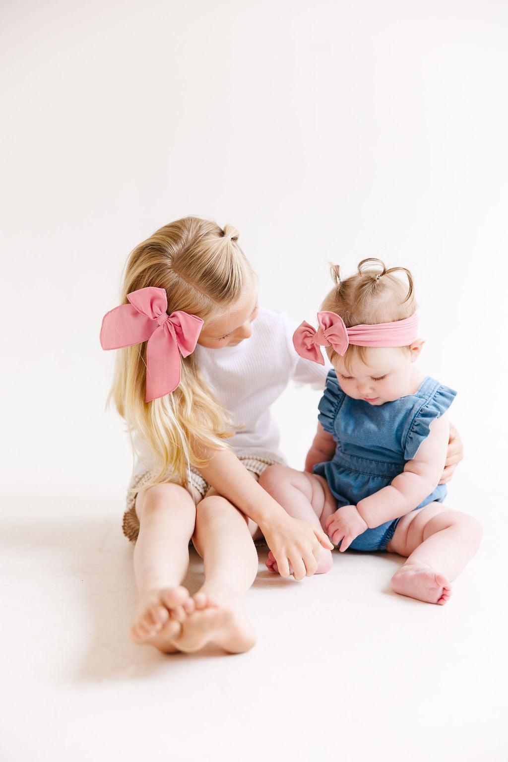 Pink Solid Baby Bow Turban