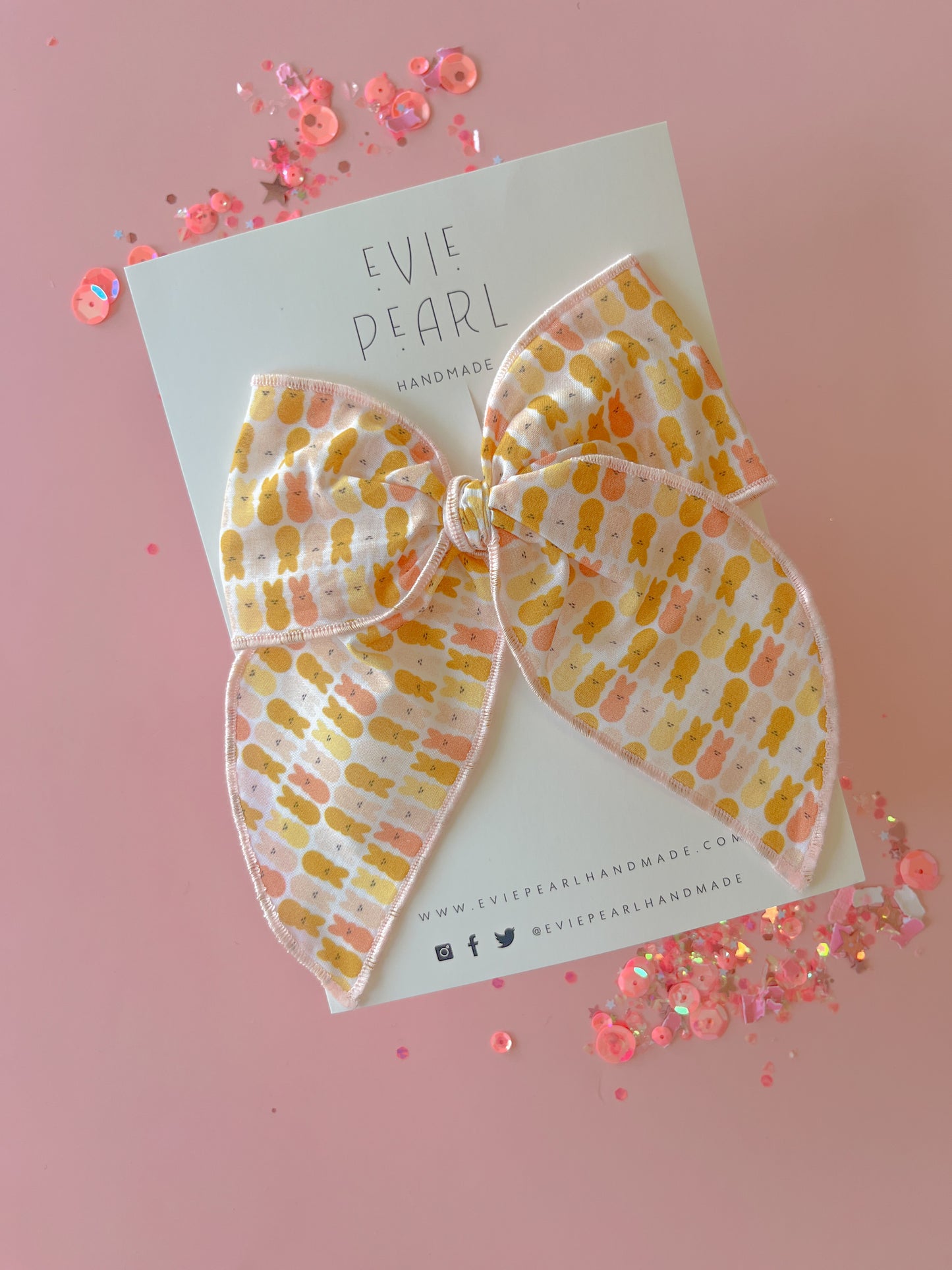 Oversized Yellow Peep Hair Bow