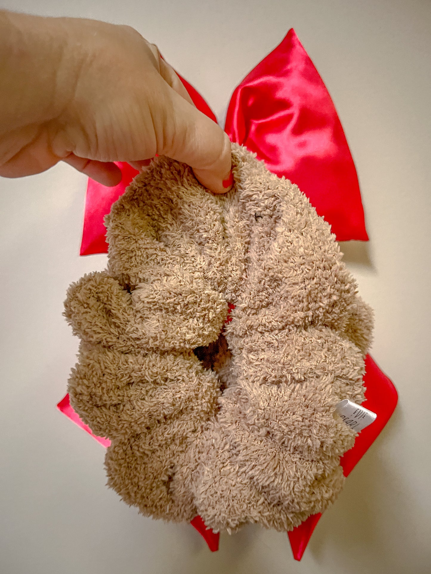 Tan Sherpa Oversized Scrunchy