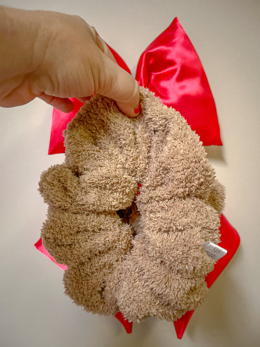 Tan Sherpa Oversized Scrunchy