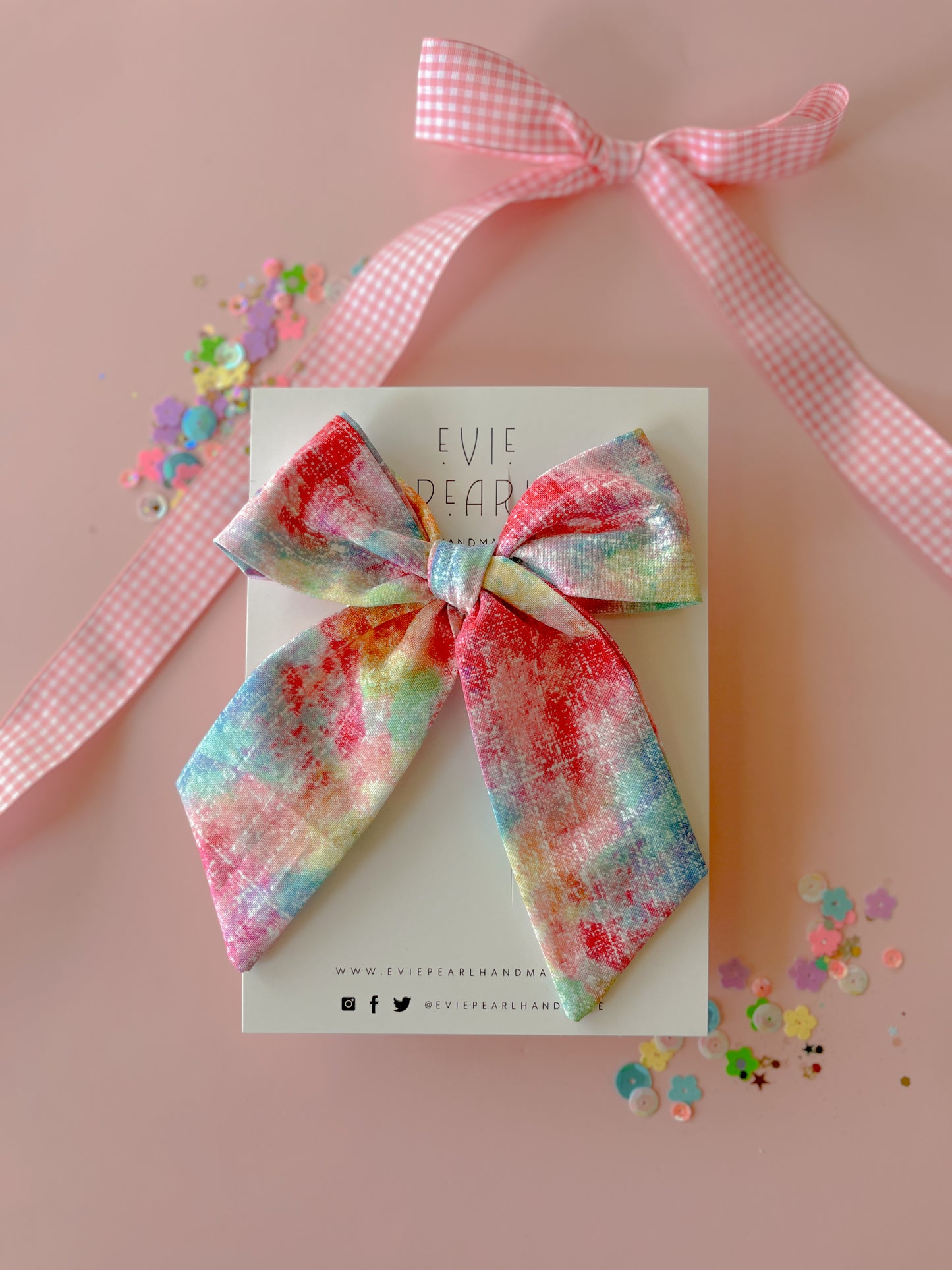 Rainbow Splash XL Pinwheel Bow