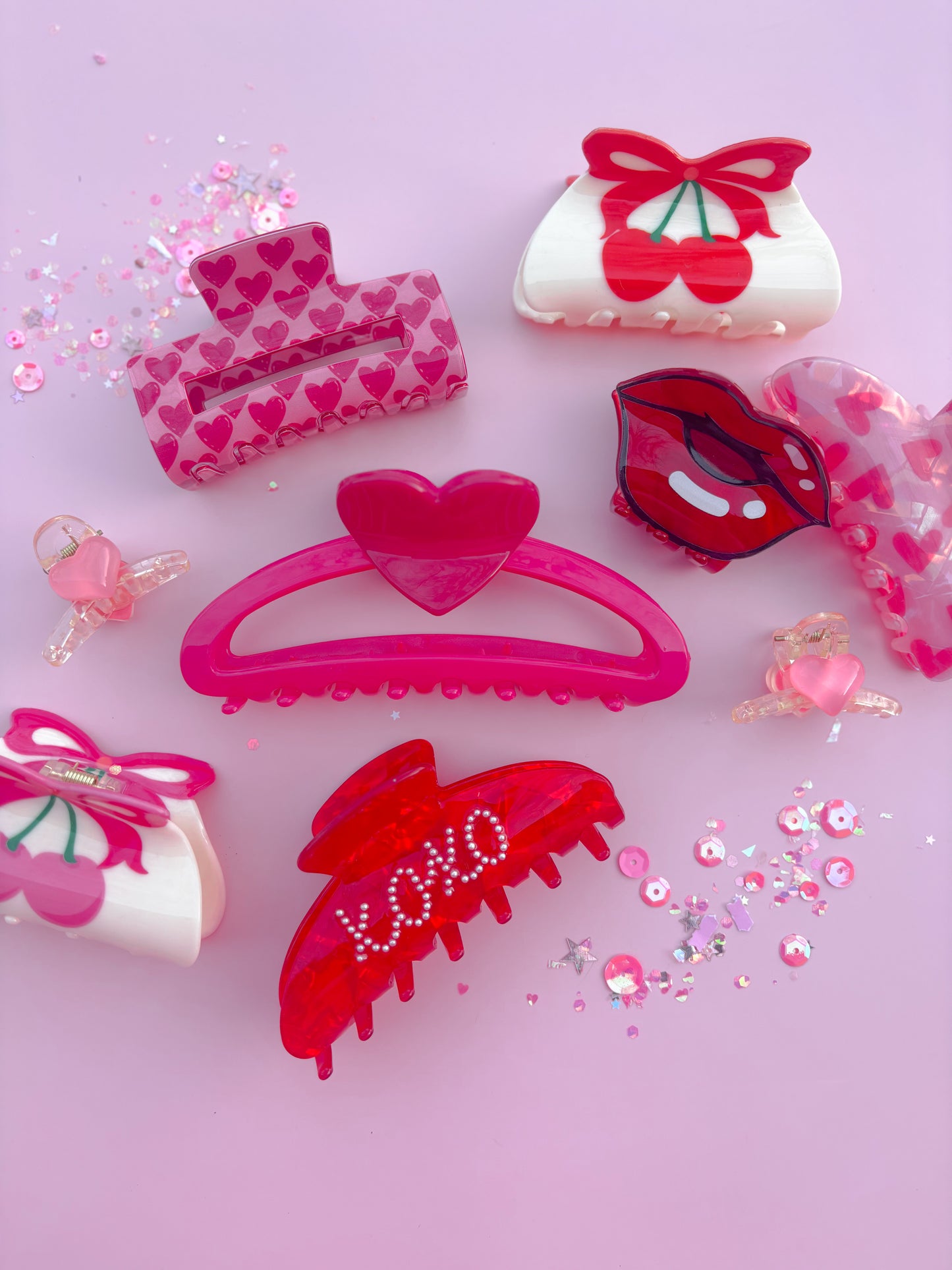 Red XOXO Medium Claw Clip