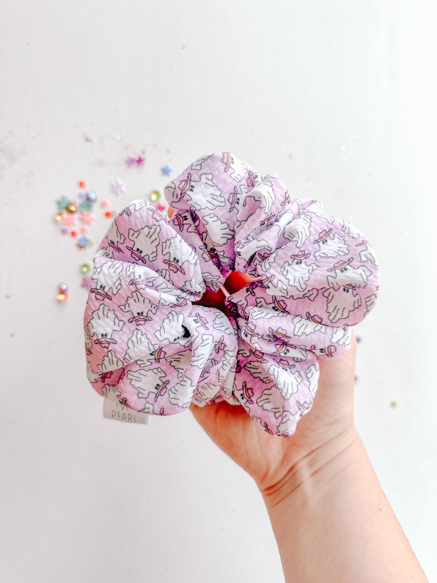Lilac Cowboy Ghosts Oversized Scrunchy