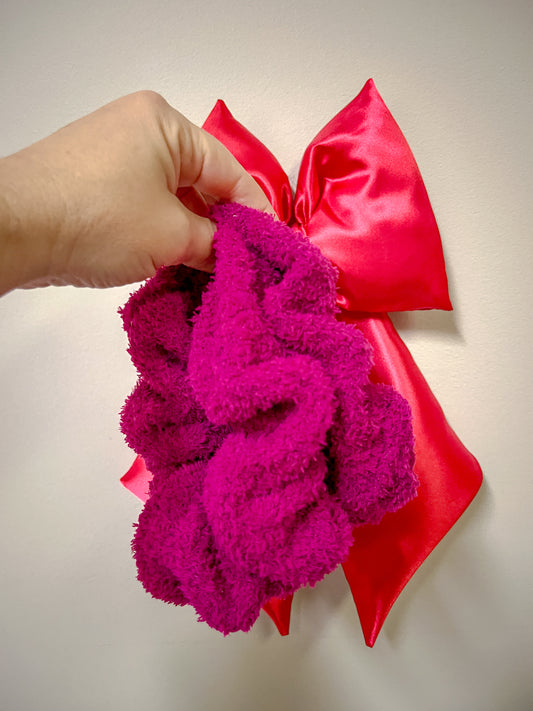 Plum Sherpa Oversized Scrunchy